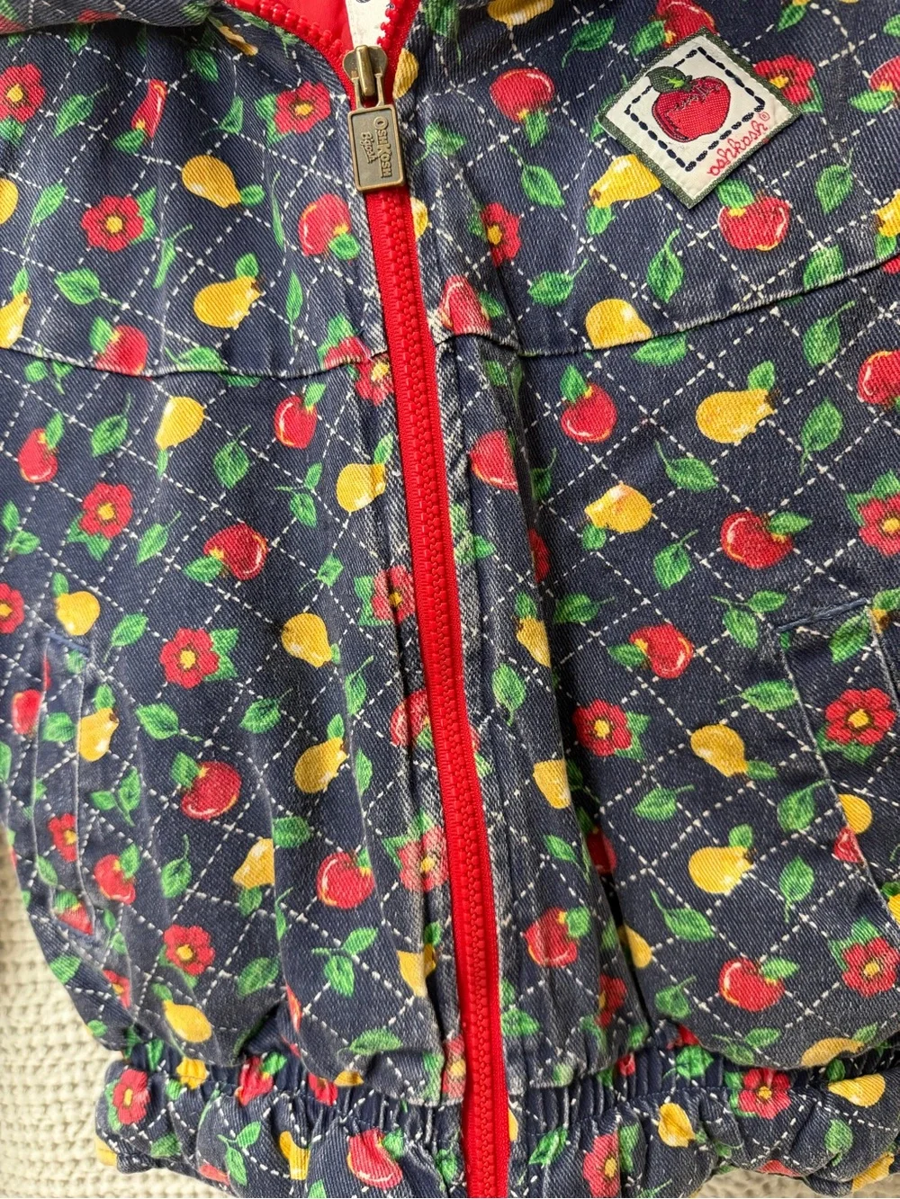 Vintage Oshkosh size 5-6 Flawed Faded Jacket Multicolor Fruit Floral Print